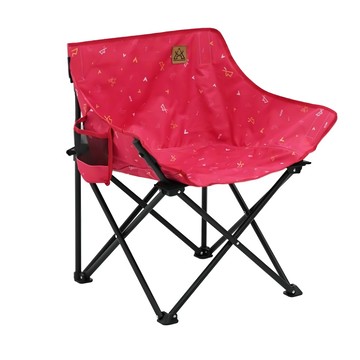 KZM OUTDOOR 印花休閒折疊椅 K20T1C018RD 2.8kg 64 x 47 x 66cm 收納直徑13 x 71cm  紅色  1個