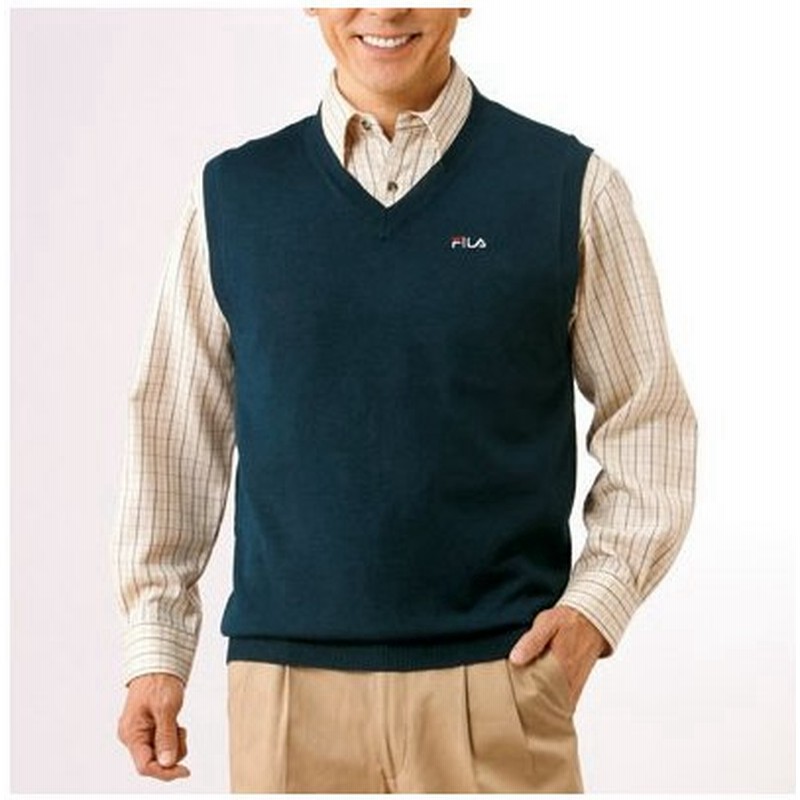 メンズベスト 秋冬 Fila ニットベスト 同サイズ2色組 メンズ トップス ベスト 紳士服 シニア 紺 灰色 シンプル Vネック フィラ P 通販 Lineポイント最大0 5 Get Lineショッピング