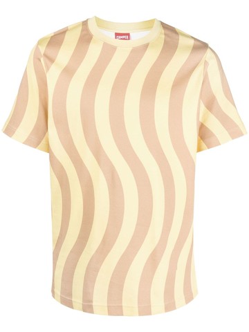 Camper - wave-print short-sleeve T-shirt - unisex - Cotton - M - Yellow