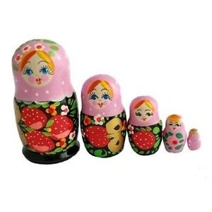 マトリョーシカ Dolls Russian Doll Nesting Doll Matryoshka Pink