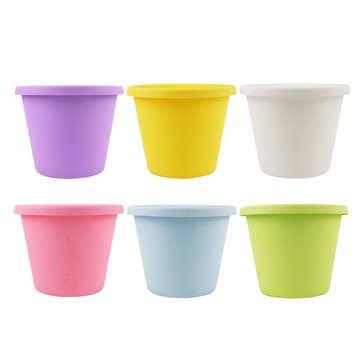 【蔬菜工坊】8吋馬卡龍彩盆(共6色可選)-3個/組粉藍色