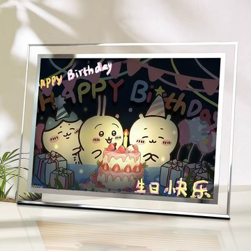 水晶玻璃相框新款Chiiwaka擺件生日禮物吉伊卡哇週邊朋友生日禮物