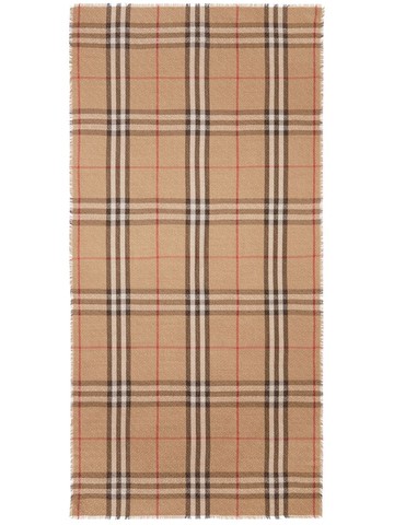 Burberry - Vintage Check fine-knit scarf - unisex - Wool/Silk - One Size - Neutrals