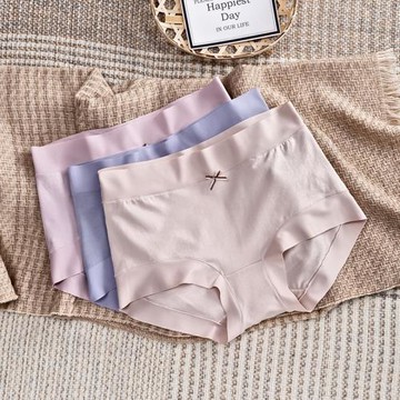 莫代爾棉混紡中腰無痕輕薄棉質純色簡約蝴蝶結裸感褲三角褲女內褲