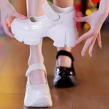 品牌特價2025春季新款瑪麗珍鞋女漆皮增高厚底淺口小皮鞋舒適百搭