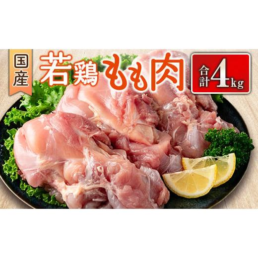 ふるさと納税 宮崎県 新富町 国産若鶏もも肉 合計4kg 鶏肉 九州産