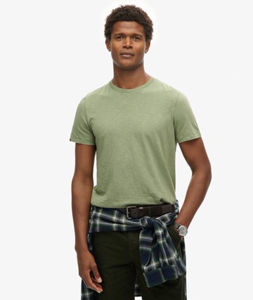 Superdry Men's Men's Crew Neck Slub Short Sleeved T-shirt Green / Sea Spray Green - Size: Xxl
