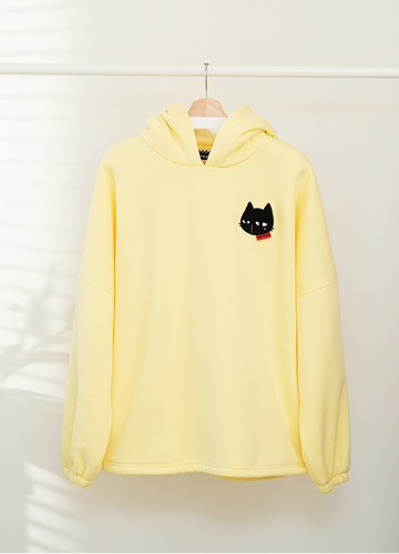 SLEEPY CAT 貓生活 寬版連帽T中性 Toby Black