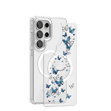 Samsung S26/S25/S24系列 可拆式磁吸片材彩鑽手機殼-藍色圓舞曲