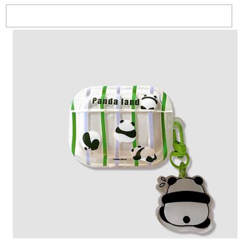 條紋熊貓可愛適用Baseus倍思E3耳機套M2透明W04軟WM05真無線藍牙WM02保護殼M2/W04+/storm3無線耳機套wo4/3