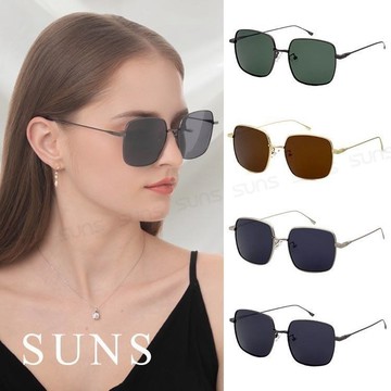 【SUNS】時尚潮流方框偏光墨鏡 明星款 輕量金屬框Polarized墨鏡 抗UV(T01)