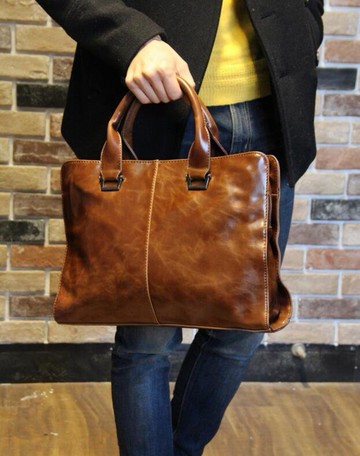 FINDSENSE Z1 韓國 時尚 潮 男 皮質 休閒 橫款 多功能 皮包 手提包 單肩包 側背包 電腦公文包