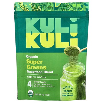 Kuli Kuli, 綠色粉，有機鹼化 Super Greens 粉，6 盎司（170 克）