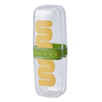 THE ZAKKA 繽紛色調便攜式透明牙刷盒  1個  鮮豔的綠色