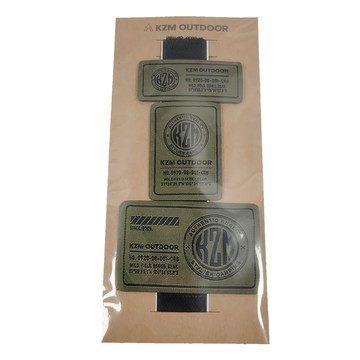 KZM OUTDOOR 徽章 工業風LOGO 3個  軍綠色  1層  1包