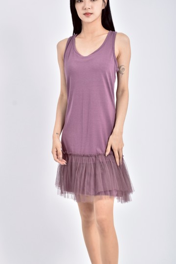 (S) catworld紡紗無袖紫色洋裝