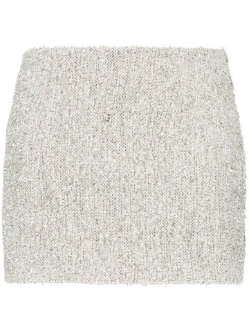 Elisabetta Franchi - lurex tweed miniskirt - women - Viscose/Metallized Polyester/Polyester/Cotton/Polyester - 46 - Silver