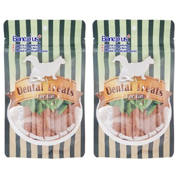 Boneplus 貓專用魚肉薄荷潔牙條 幫助控制牙垢 清新口氣  鮭魚風味  70g  2包