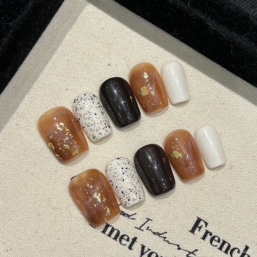 💟加一手工甲💅🏻藝禾【暈染琥珀】新款夢境立體月亮辣妹短梯純手工穿戴甲片純手工穿戴甲 JNBL