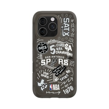 iPhone 16 Pro AirX 本質黑 - NBA - 塗鴉系列-聖安東尼奧馬刺 San Antonio Spurs - Graffiti