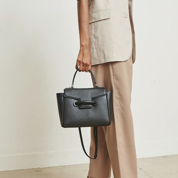 美國 VASIC Ever Mini 皮質掀蓋托特包 俐落黑