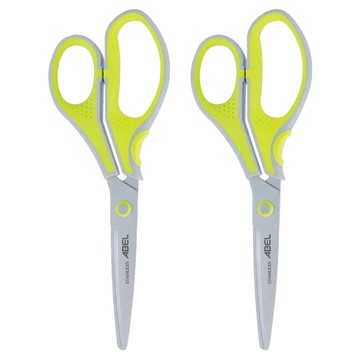 力大牌ABEL 3D魔利剪 弧面防沾黏剪刀 8.25吋 黃綠色  2支