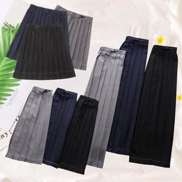 JK制服純色百褶裙正統JK制服裙學生高腰日系長裙優等生裙