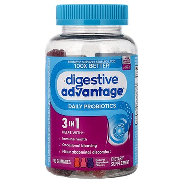 Schiff, Digestive Advantage®，日常益生菌軟糖，天然超級水果味，90 粒軟糖