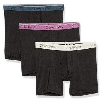 CK 2023男時尚細纖維彩色褲頭黑色四角內著混搭3件組