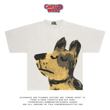 萬物All Nature夏季新款藝術家系列卡通小狗古著風T恤短袖tee質感