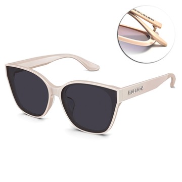 MOLSION 貓眼方框偏光太陽眼鏡 趙麗穎同款/淺粉 深灰偏光鏡片#MS3086 C91