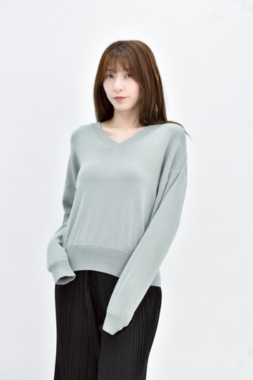 (XL) the sand 綠色韓牌針織V領毛衣