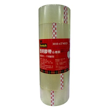 3M Scotch 封箱 透明膠帶 48mm x 90y  144捲/ 箱 3010-6T90YD  ( 舊型號3036 )