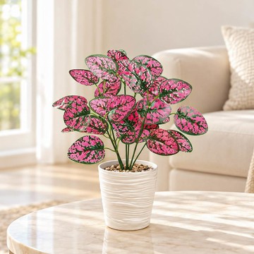 FLORAL M 仿真植物室內桌上型32公分蘋果海芋 仿真綠植 盆栽 居家佈置 仿真植栽 室內盆栽 辦公桌盆栽 免照顧植物