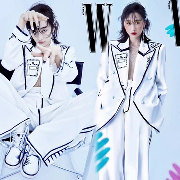 影樓展會新款形象照肖像照個人藝術照主題寫真涂鴉女西裝攝影服裝