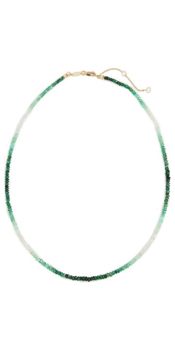 SHASHI Aisha Gemstone Necklace Emerald Ombre Floral One Size
