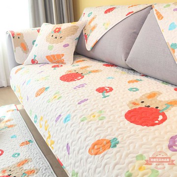 沙發墊四季通用全棉布藝防滑坐墊簡約現代實木北歐沙發套罩巾定做