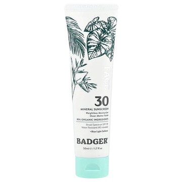 Badger, 面部礦物質抗曬霜，SPF 30，1.7 液量盎司（50 毫升）