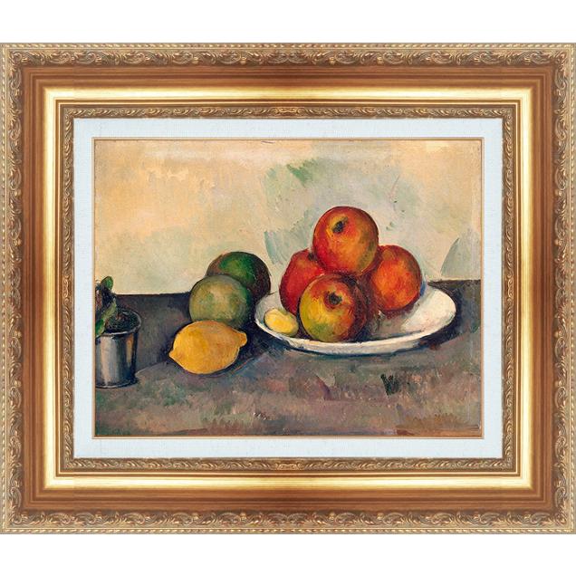 絵画 額縁付き 複製名画 世界の名画シリーズ ポール・セザンヌ りんごのある静物 サイズ 3号