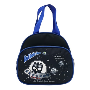 雙層便當袋 可愛卡通造型  22 x 21 x 12cm  酷企鵝 黑色 + 藍色  1個