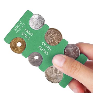 AFECTO 便攜式日本硬幣錢包  9.2 x 4.6 x 1.2 cm  綠色