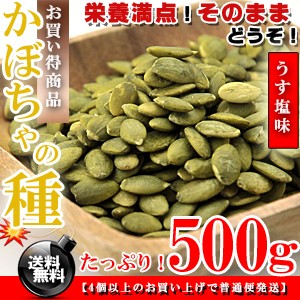 栄養満点！食用 かぼちゃの種 うす塩味 500g 送料無料 かぼちゃ カボチャ