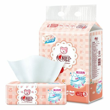 心相印嬰兒抽紙寶寶專用紙巾餐巾紙家用抽紙18包整箱
