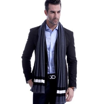 現貨+預購 羊毛圍巾-經典百搭條紋拼色秋冬防寒男女披肩2色73ts12【獨家進口】【米蘭精品】