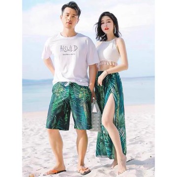 情侶泳衣女沙灘度假海邊情侶款套裝溫泉三件套裙式小胸顯瘦ins風