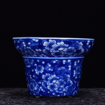 陶生活 青花茶具青花瓷茶漏 茶濾套裝陶瓷功夫茶具茶葉過濾器茶渣