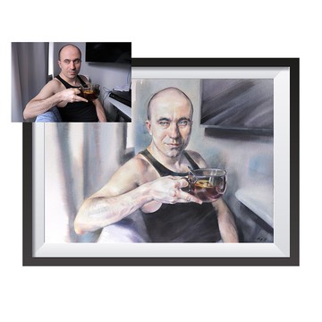 藝術家 Irina Zhunaeva 的定制原創水彩肖像畫