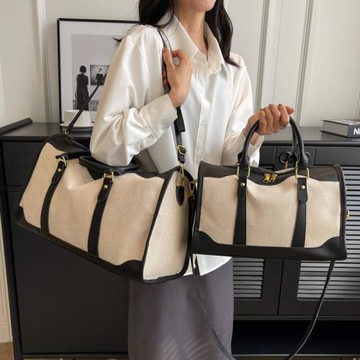 旅行包女2024新款手提輕便大容量帆布袋單肩斜挎包旅游出差行李袋