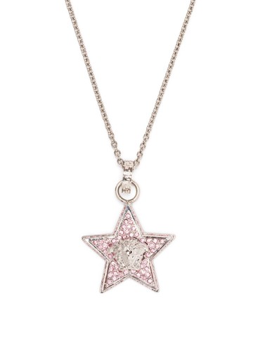 Versace - star-pendant chain necklace - women - glass/Metal - One Size - Silver