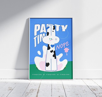 TOU奶牛兔子 涂鴉版畫